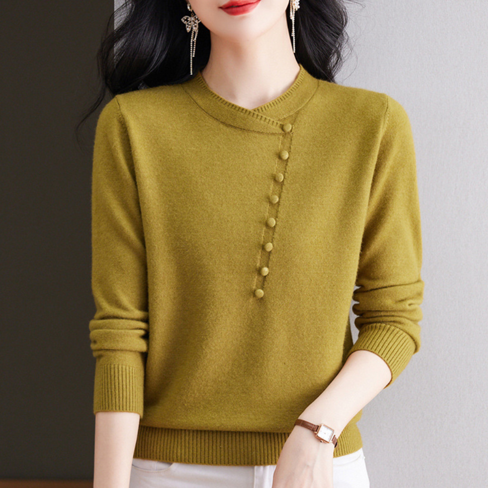 Isaline | Pull Femme Tricoté avec Détails à Boutons