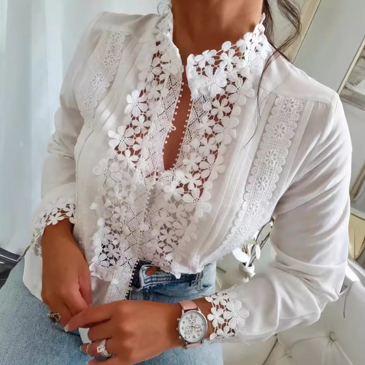 Léana | Blouse en Dentelle Fleurie pour Femme