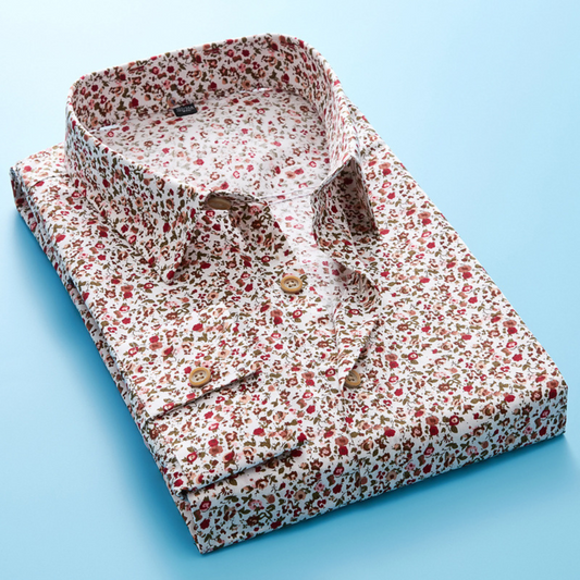 Léo | Chemise Homme à Imprimé Fleuri et Manches Courtes
