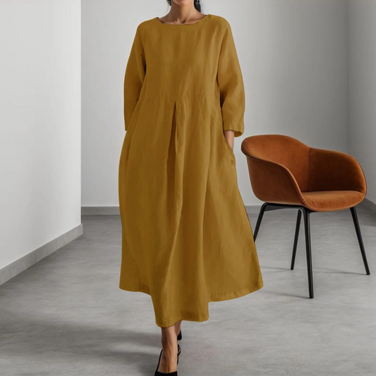 Pauline | Robe ample en lin naturel pour femme