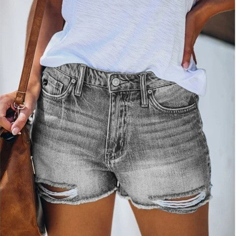 Liora | Short en Jean Déchiré Taille Haute pour Femme