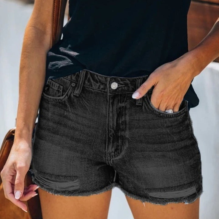 Liora | Short en Jean Déchiré Taille Haute pour Femme