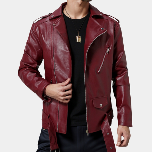Marcel | Veste Biker avec Ceinture et Détails Zippés