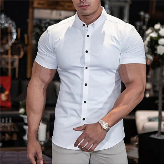 Maxence | Chemise Homme Manches Courtes Slim Fit Élégante