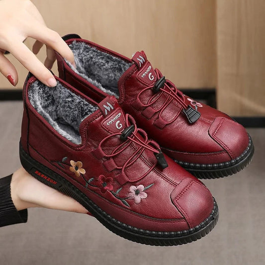 Mirella | Chaussures Doublées à Broderie Fleurie pour Femme