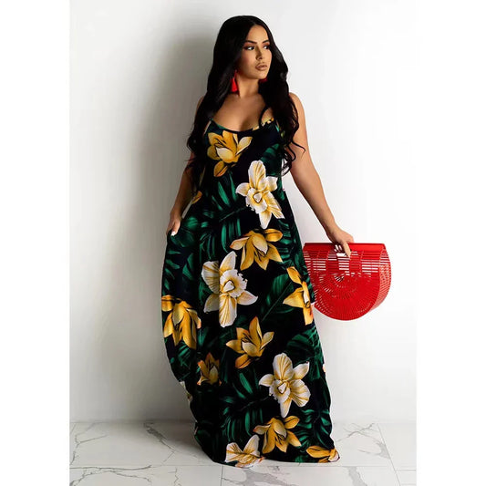 Malia | Robe Longue d'Été à Imprimé Fleurs