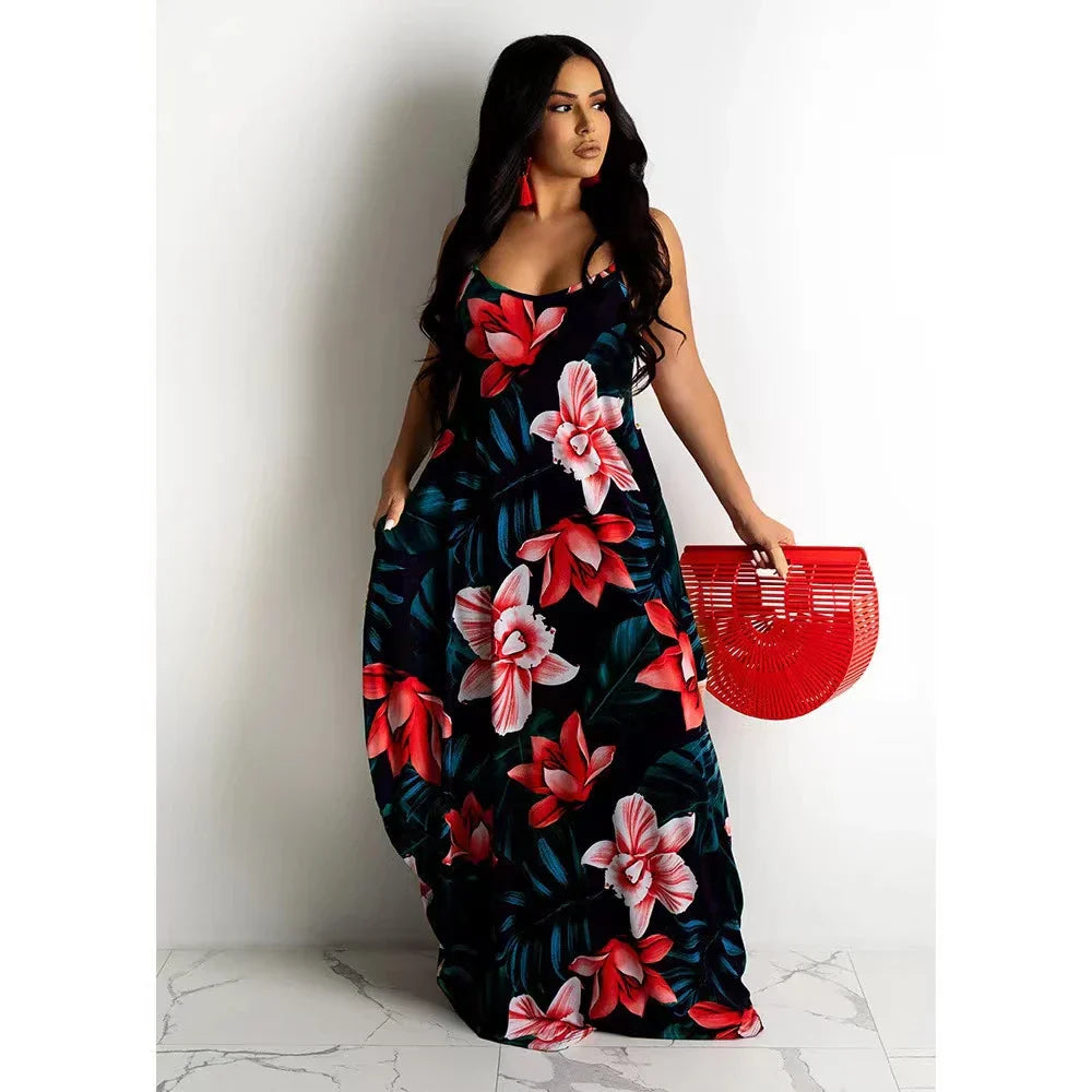Malia | Robe Longue d'Été à Imprimé Fleurs