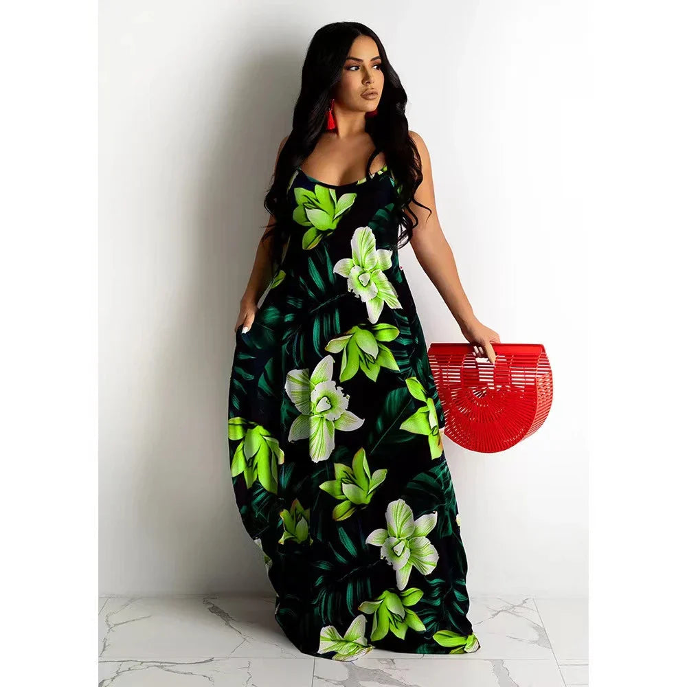 Malia | Robe Longue d'Été à Imprimé Fleurs