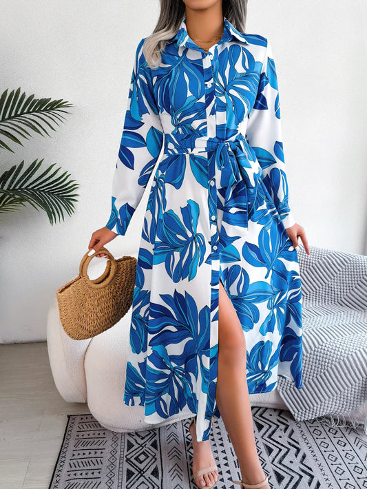 Claire | Robe-Chemise Fluide à Imprimé Floral