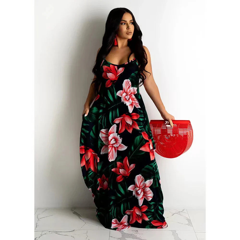Malia | Robe Longue d'Été à Imprimé Fleurs