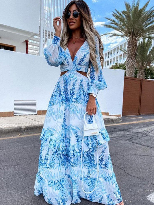 Amélie | Robe Longue Fleurie Fluide et Élégante