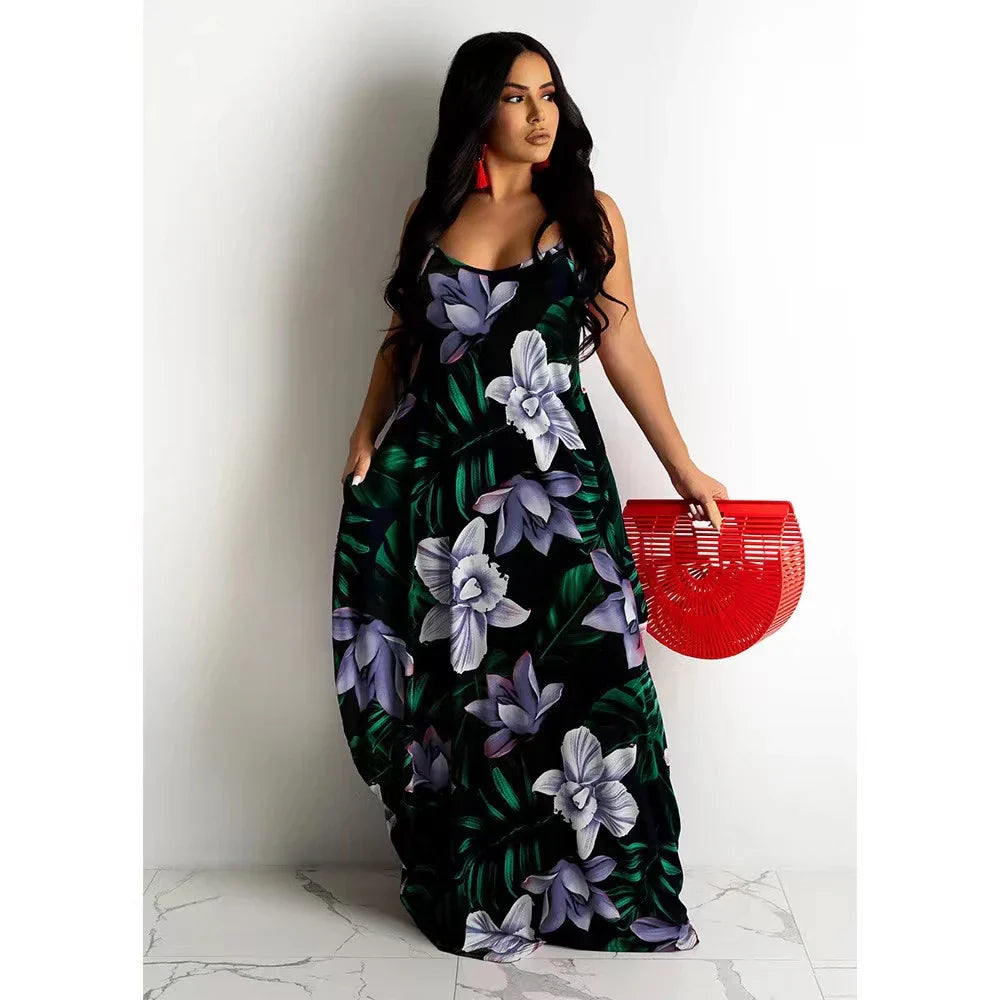 Malia | Robe Longue d'Été à Imprimé Fleurs