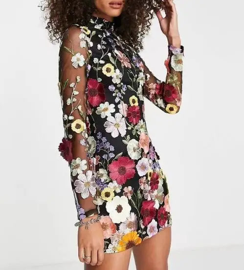 Amandine | Robe florale élégante à broderies raffinées pour occasions spéciales