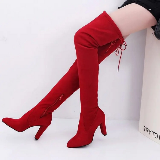 Serina | Bottes Hautes à Talons et Fermeture Zippée