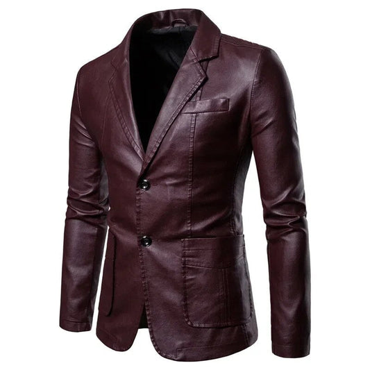 Victor | Veste en Cuir pour Hommes avec Col à Revers