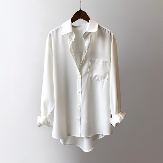 Maréva | Blouse Longue en Satin à Coupe Décontractée pour Femme