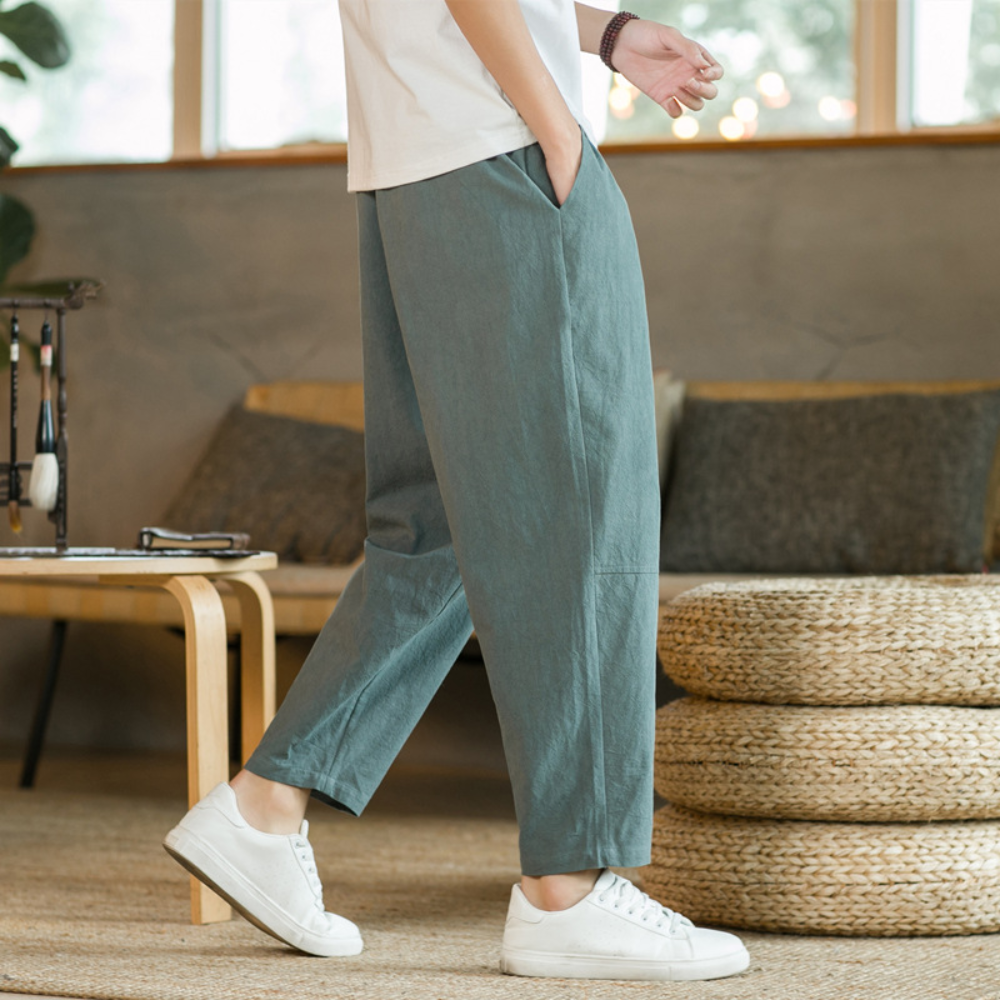 Élio | Pantalon Homme à Coupe Ample et Tissu Aéré
